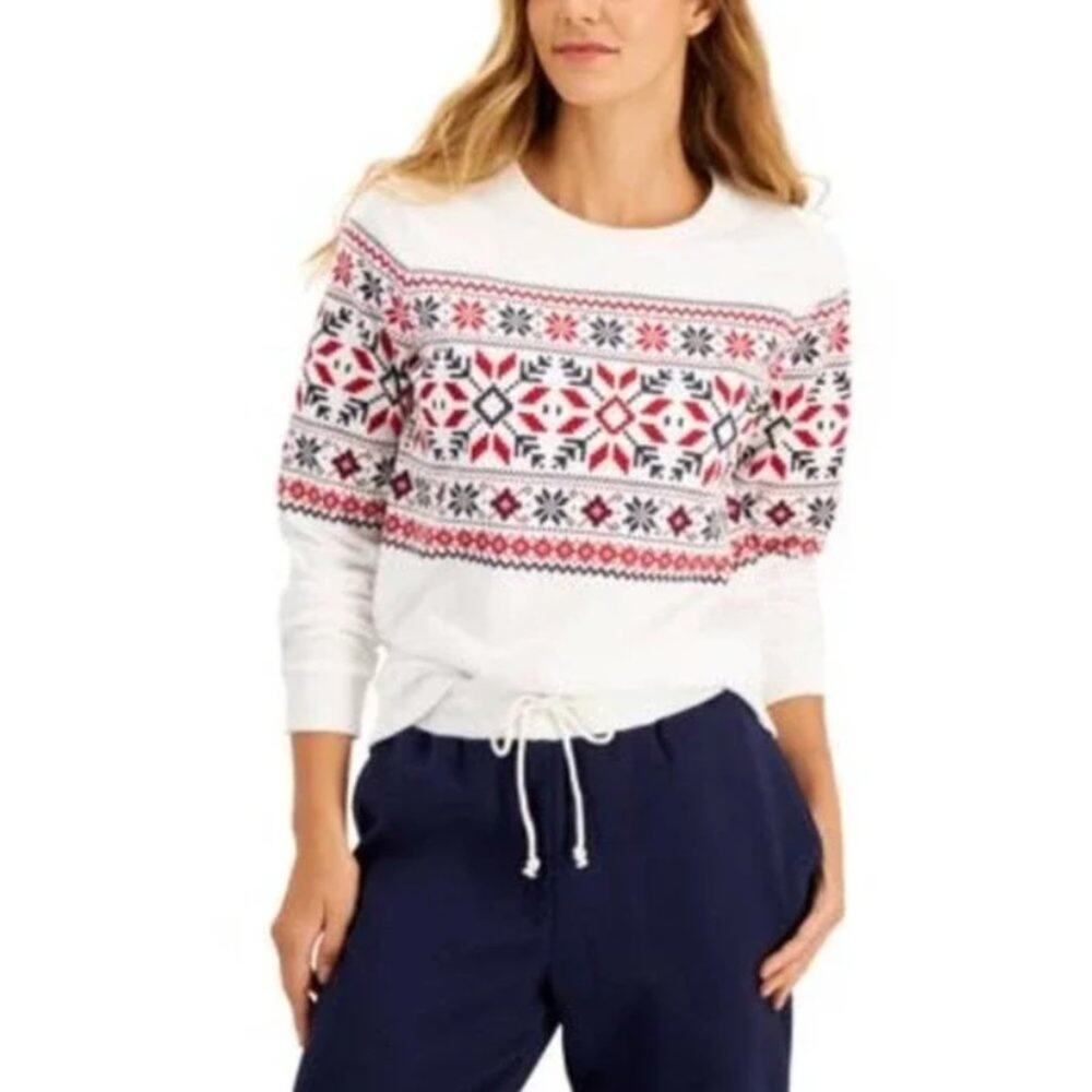 Charter Club Snowflake Long Sleeve Sweatshirt